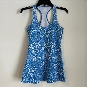 Lululemon Cool Racerback Tank, Porcelain Blue Floral Print, Size 4–6 (Est.)